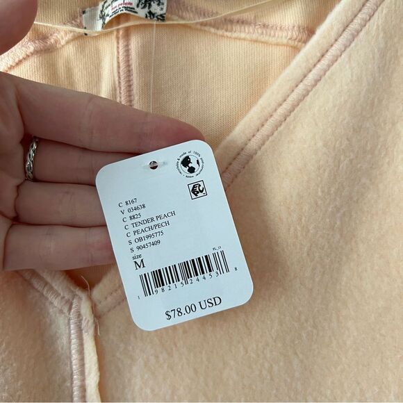 NWT Free People X Intimately Free People Day Off Fleece Pullover Sweater Peach - Picture 10 of 10